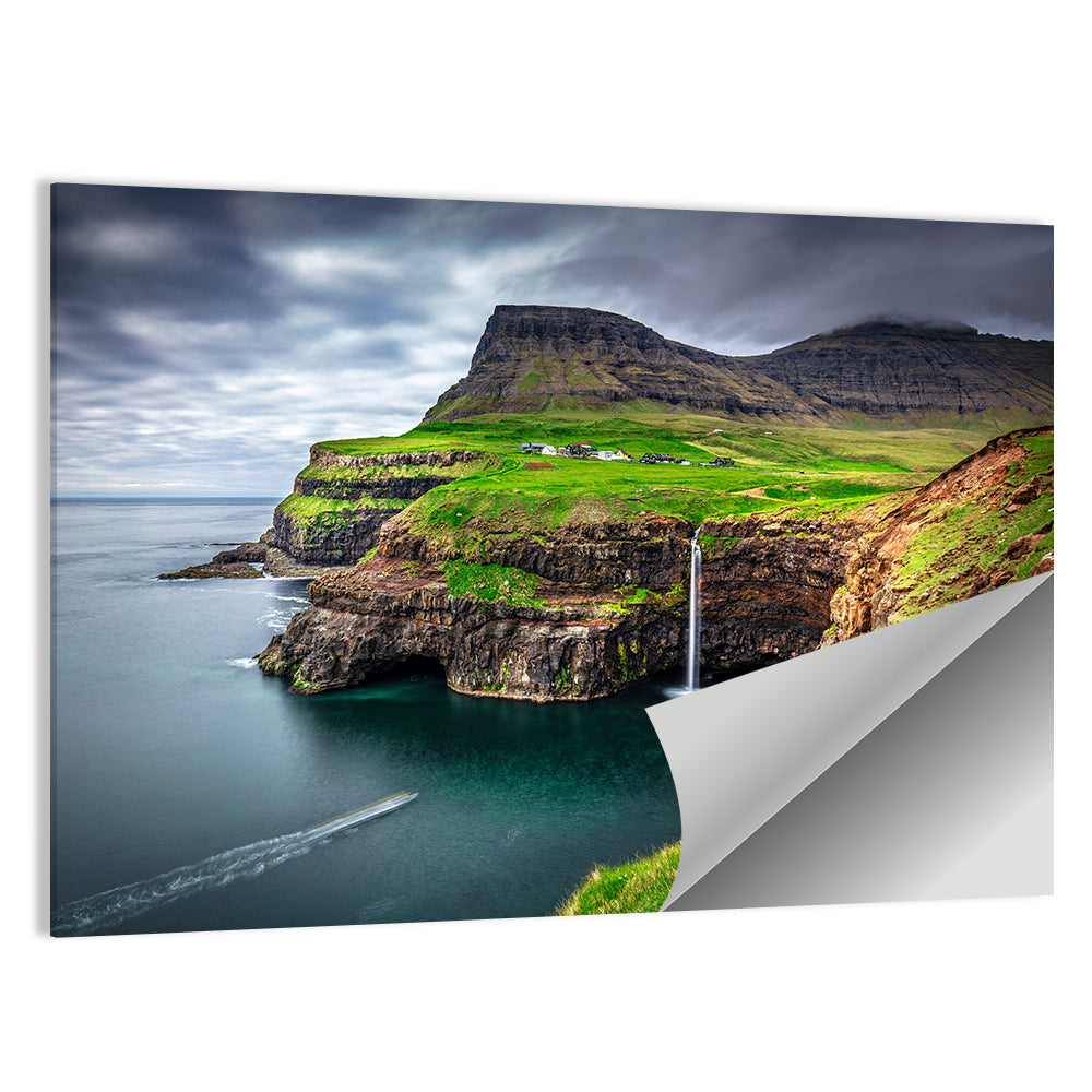 Múlafossur Waterfall, Gásadalur Wall Art