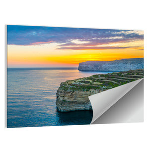 Sunset Over Sanap Cliffs Malta Wall Art