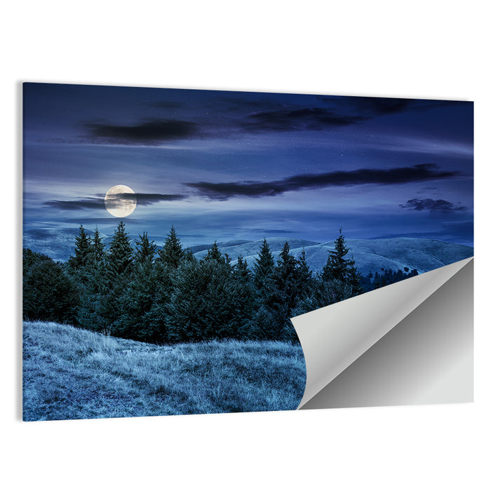 Moonlit Svydovets Ridge Wall Art as a poster print