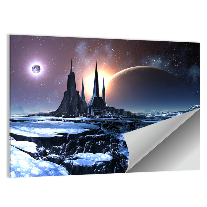 Lost Alien City in Snow Wall Art as a poster print