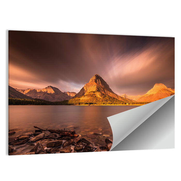 Mount Grinnell Golden Sunrise Wall Art as a poster print