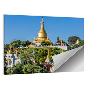 Sagaing Hills & Temples Skyline In Burma Wall Art