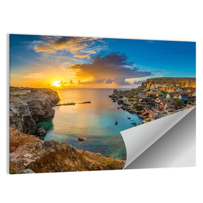 Popeye Village Sunset, Anchor Bay Malta Wall Art