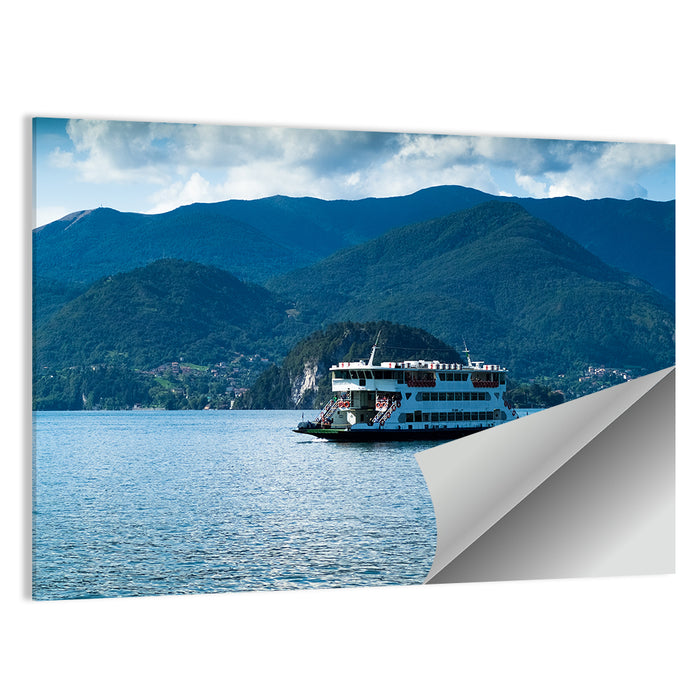 Blue Ferry on Lake Como Wall Art as a poster print