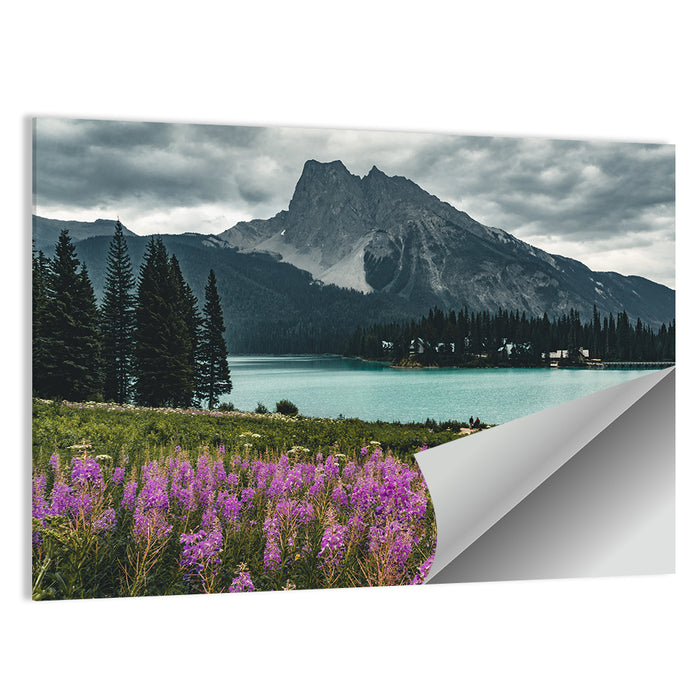 Emerald Lake with Fireweed Wall Art as a poster print