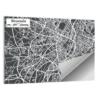 Brussels Map Wall Art