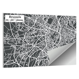 Brussels Map Wall Art