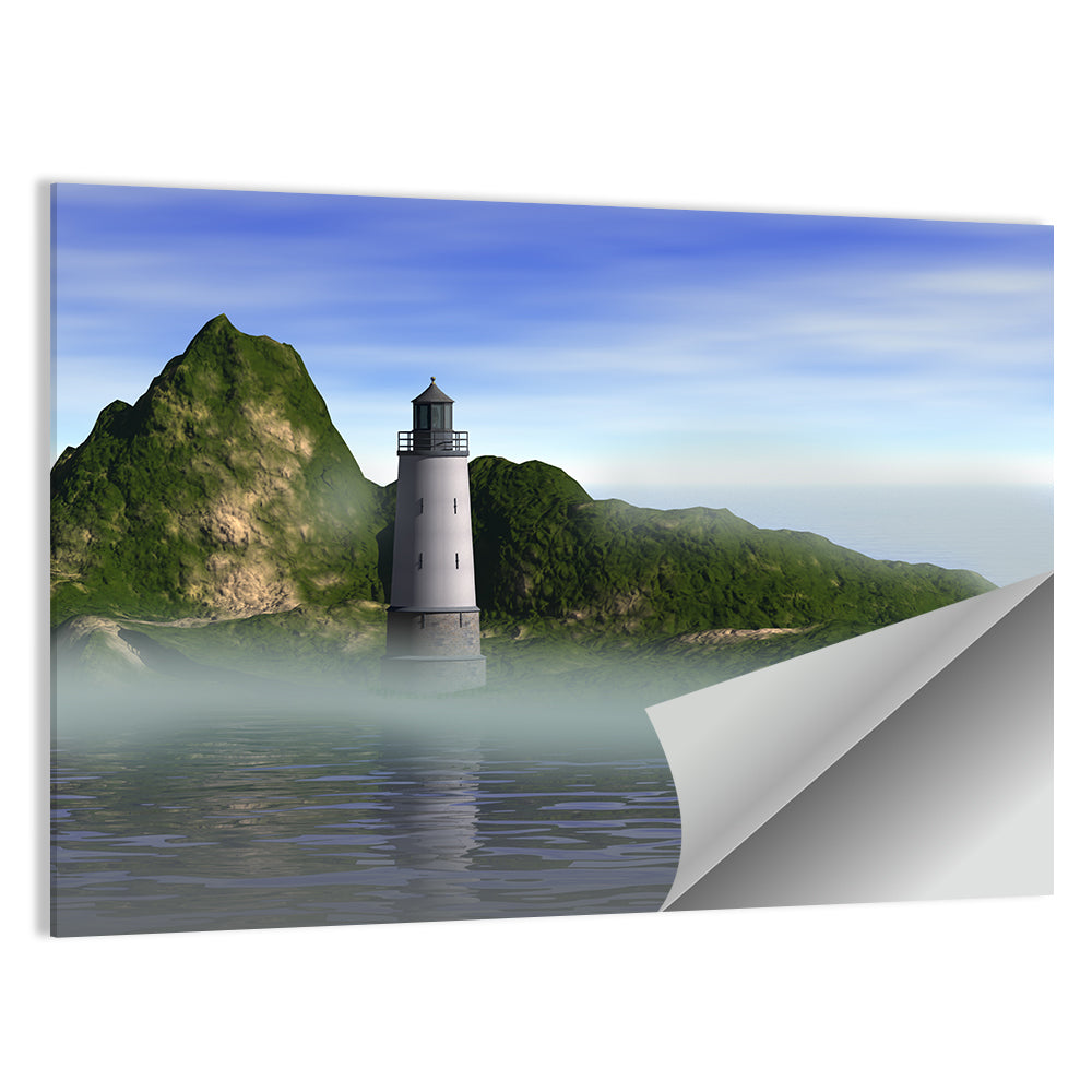 Lighthouse Reflection on Calm Water Wall Art
