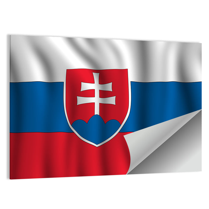 Slovak Flag with Heraldic Shield Wall Art as a poster print