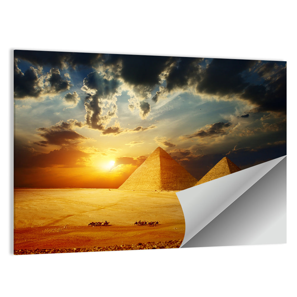 Great Pyramids of Giza at Dusk Wall Art