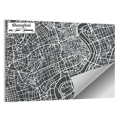 Shanghai City Map Wall Art