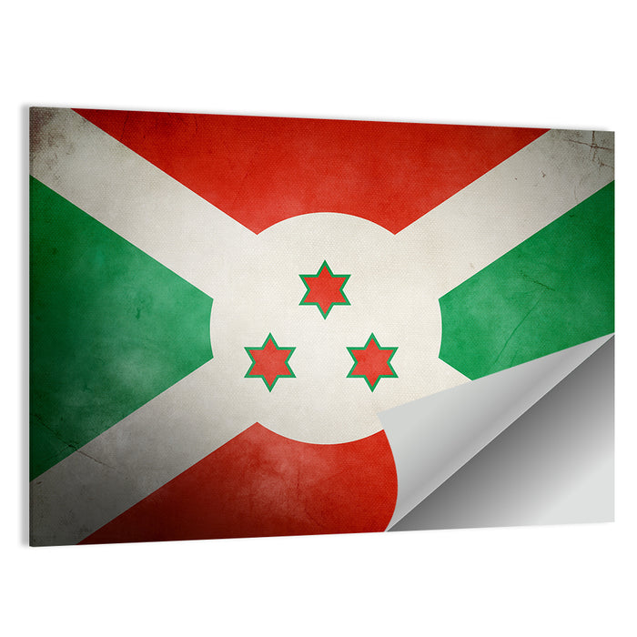 Vintage Burundi Flag Wall Art as a poster print