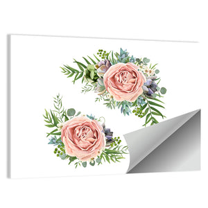 Pink Peach Lavender Rose Wall Art