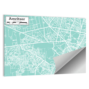 Amritsar City Map Wall Art