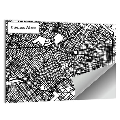 Buenos Aires City Map Wall Art