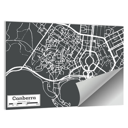 Canberra City Map Wall Art