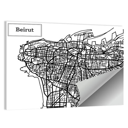 Beirut City Map Wall Art