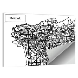 Beirut City Map Wall Art