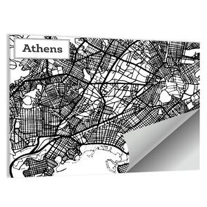 Athens Map Wall Art