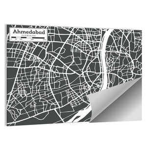 Ahmedabad City Map Wall Art