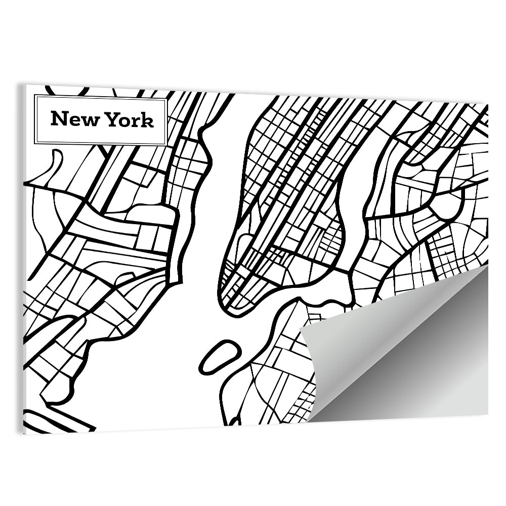 New York City Map, Manhattan Wall Art