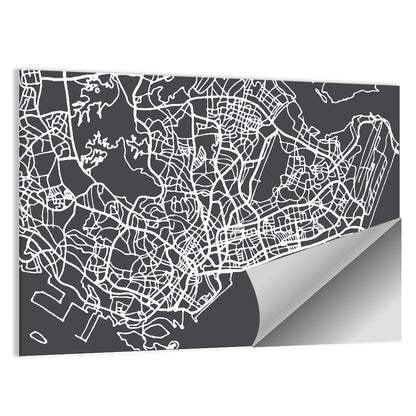 Singapore Minimal City Map Wall Art
