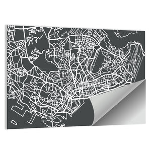 Singapore City Map Wall Art