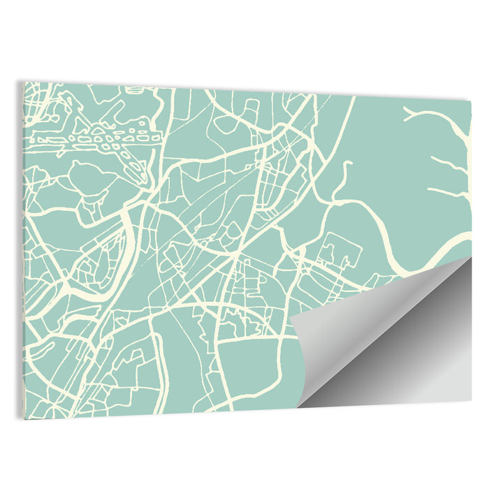 Mumbai Minimalist City Map Wall Art as a poster print