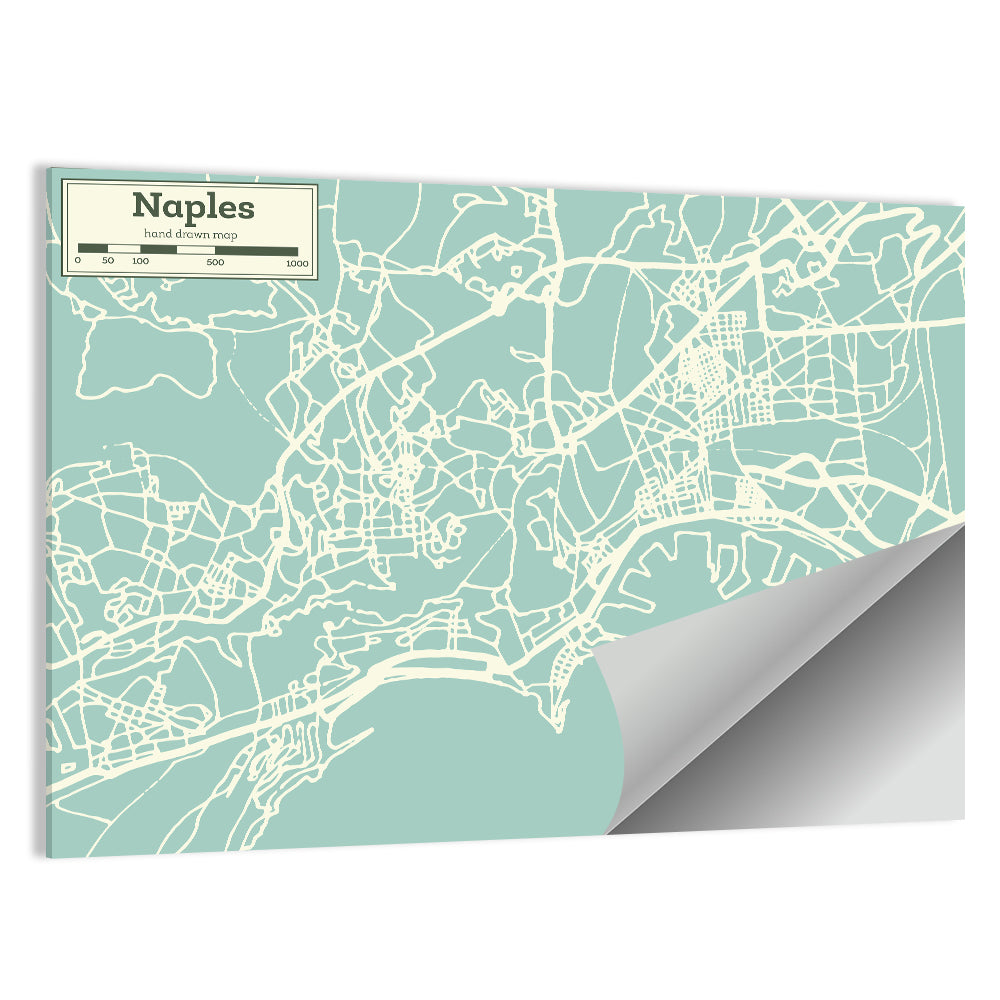 Naples Coastal Map Wall Art