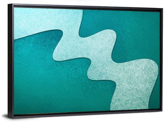 Teal Wavy Texture Wall Art