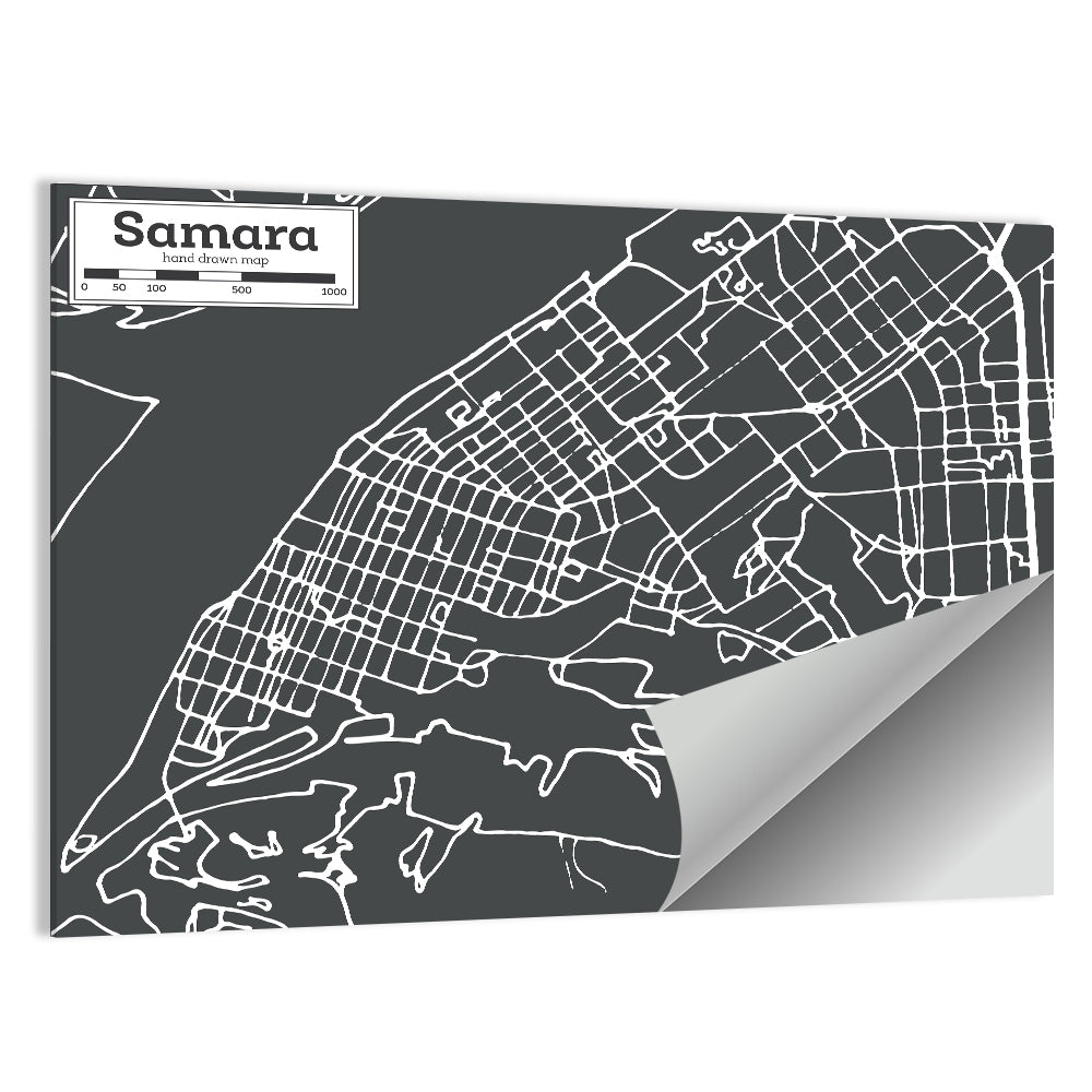 Samara City Map Wall Art
