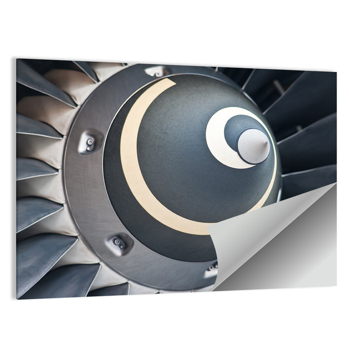 Jet Engine Turbine Spinner Close-up Wall Art as a poster print