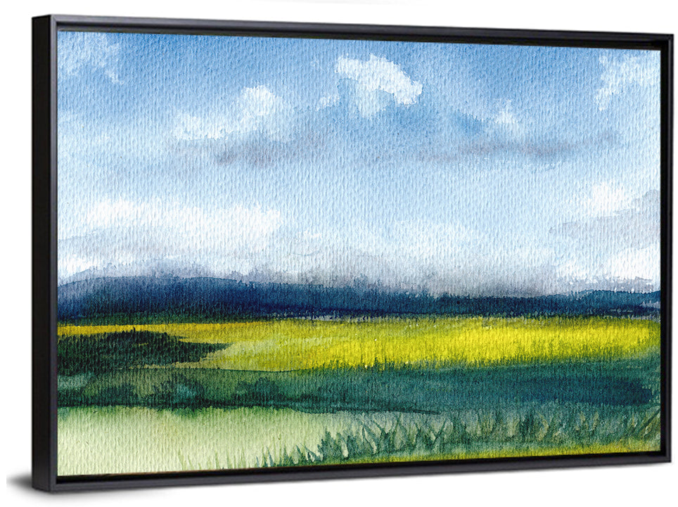 Summer Meadow Watercolor Wall Art