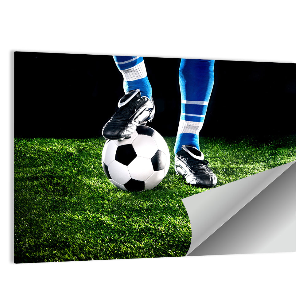 Soccer Ball Underfoot Close-up Wall Art