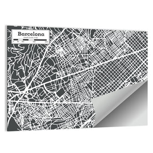 Barcelona City Map Wall Art