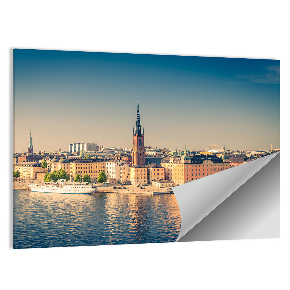 Riddarholmen Church Golden Hour Skyline Wall Art