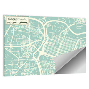 Sacramento City Map Wall Art