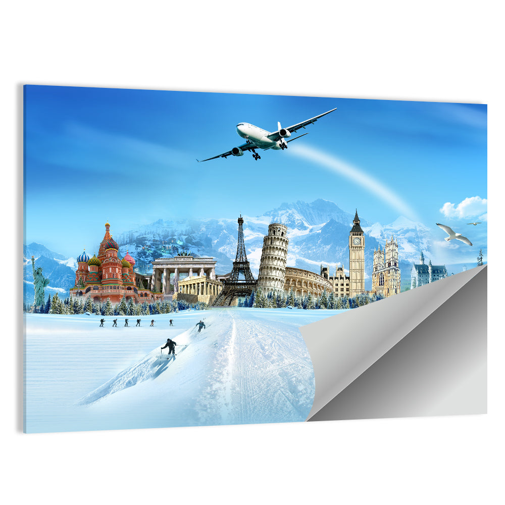 Global Landmarks Collage Wall Art