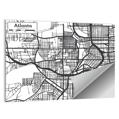 Atlanta Hand-drawn City Map Wall Art