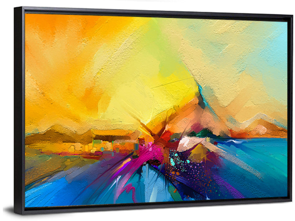 Diagonal Seascape Sunset Wall Art