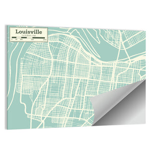 Louisville Kentucky City Map Wall Art