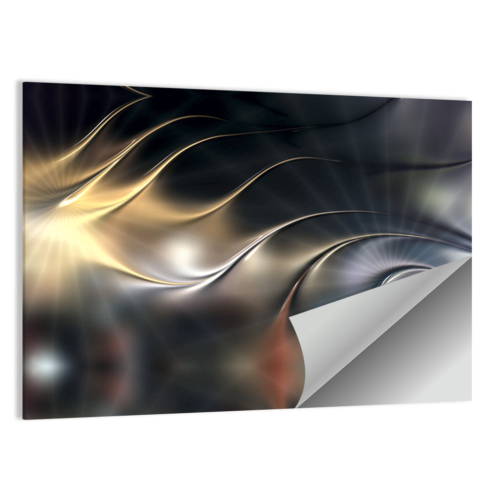 3d Metallic Wave Composition Wall Art