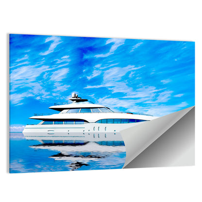 Blue Yacht Reflection Wall Art