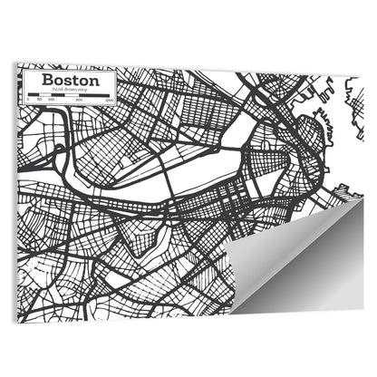 Boston City Map Wall Art