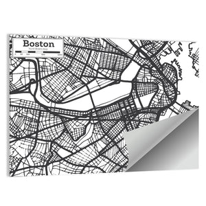 Boston City Map Wall Art