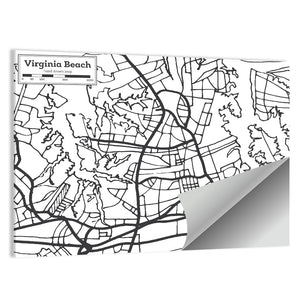 Virginia Beach City Map Wall Art