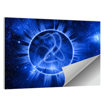 Cosmic Rays Over Blue Nebula Wall Art