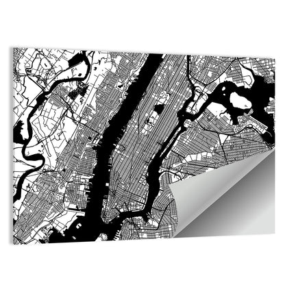 Minimalist Manhattan Map Wall Art