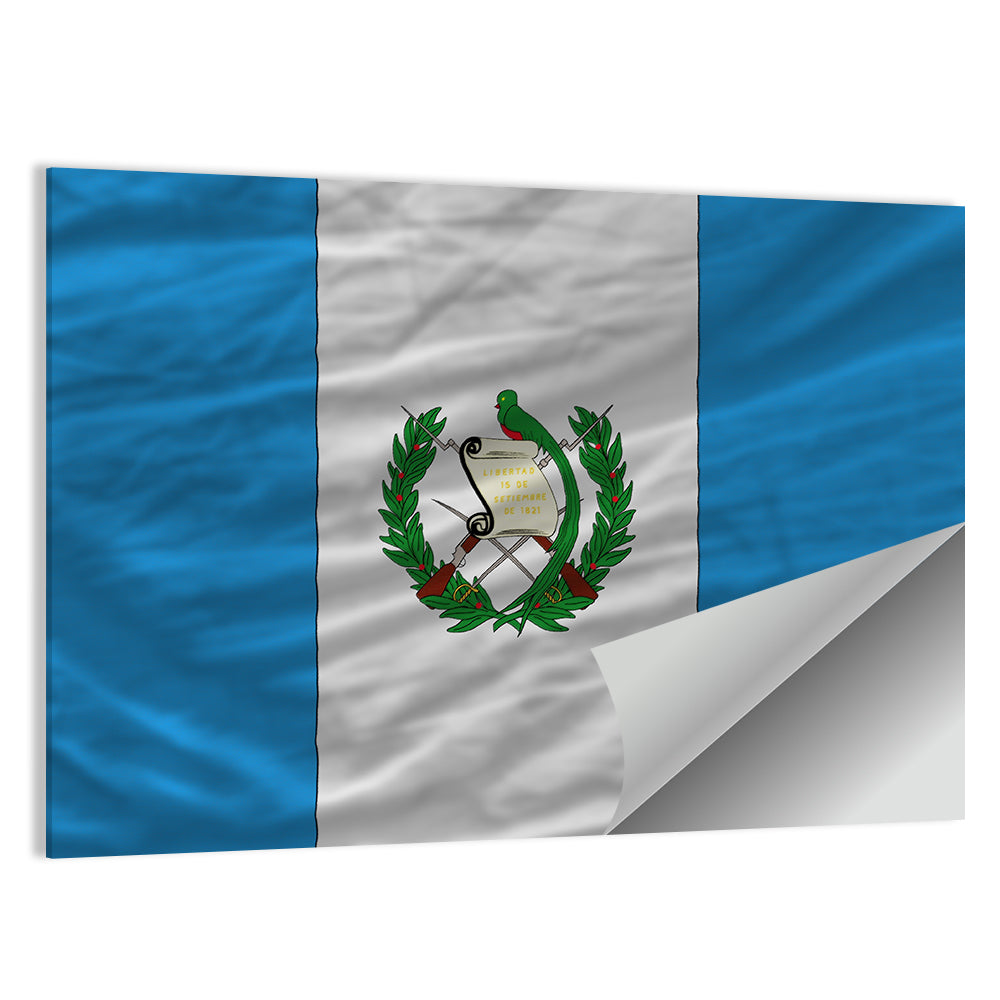 Guatemala Flag with Coat of Arms Wall Art