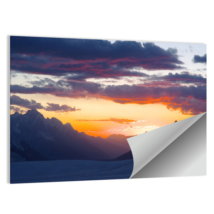 Hispar Pass Sunset Wall Art as a poster print